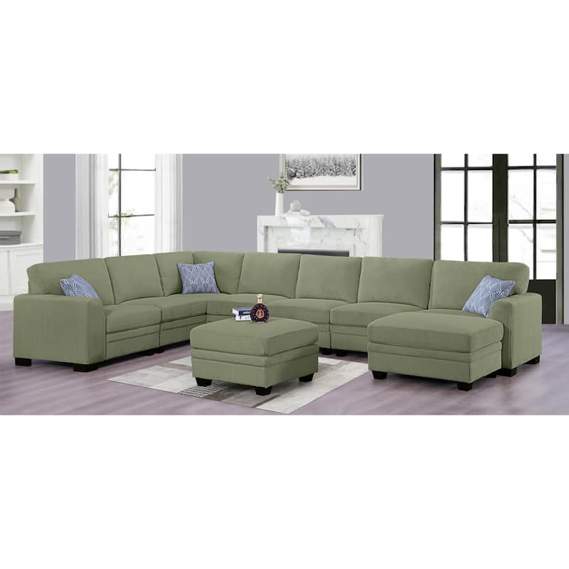 9PCS Corduroy Flexible Combination Sectional Sofa Couch