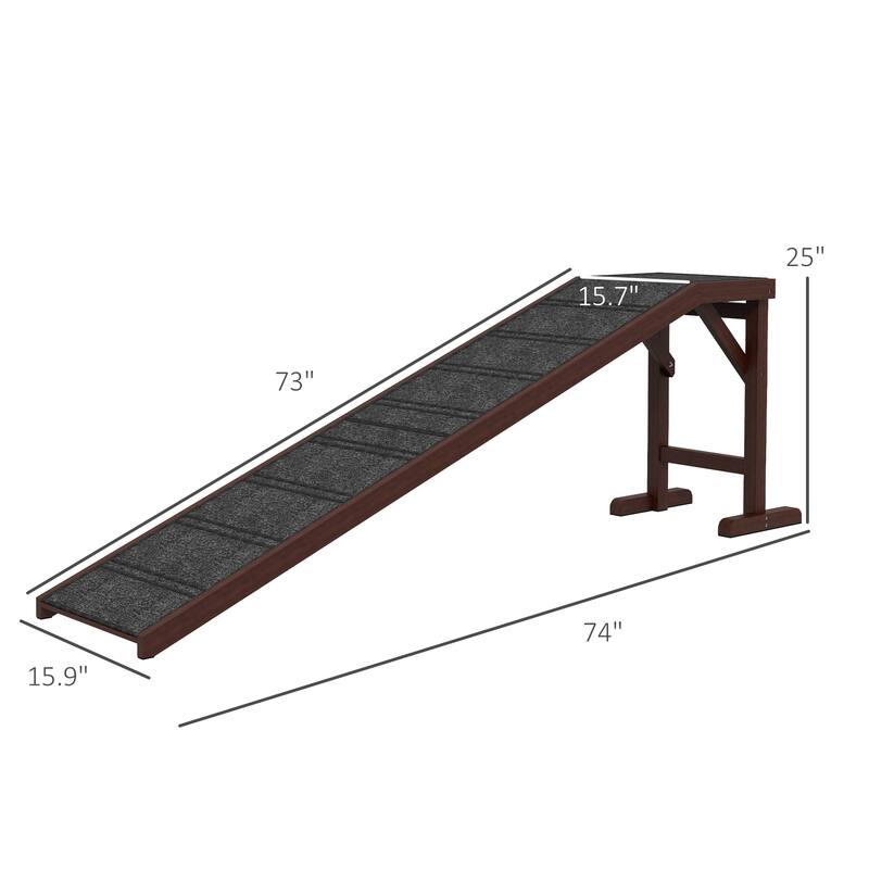 Dog Ramp for Bed, Pet Ramp for Dogs with Non-Slip Carpet and Top Platform, Furniture-Grade with High-Traction Carpet Surface
