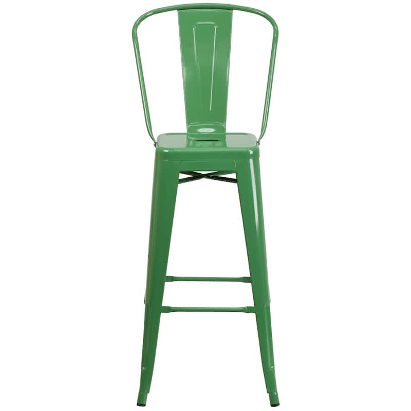 4 Pack 30" High Metal Indoor-Outdoor Barstool with Back - Kitchen Furniture