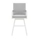 preview thumbnail 5 of 9, Crown Outdoor Patio Swivel Bar Stool in Black Aluminum with Wood Accent and Dark Gray Cushions - 30" Bar Height