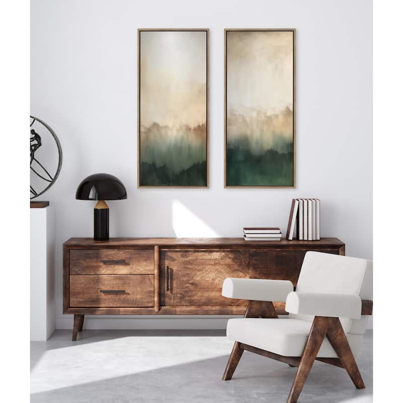 Kate and Laurel Sylvie Green Mountain Abstract I Framed Canvas by Amy Lighthall