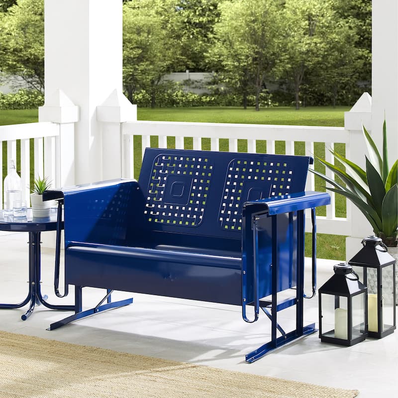 Crosley Bates Outdoor Metal Loveseat Glider - 28"x48.75"x32.5"