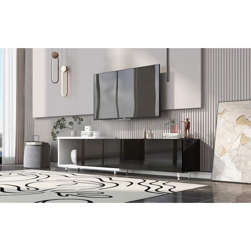 70.1"-100" Adjustable TV Stand with Storage, Modern Entertainment Center for TVs up to 80", Extendable Media Console