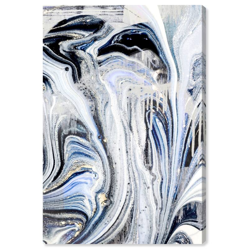 Wynwood Studio Canvas Abstract Centurion Blue Black and Modern & Contemporary Wall Art Canvas Print