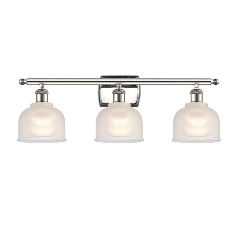 Innovations Lighting Dayton 3 Light 26" Wide Bathroom Vanity Light - Polished Nickel / White