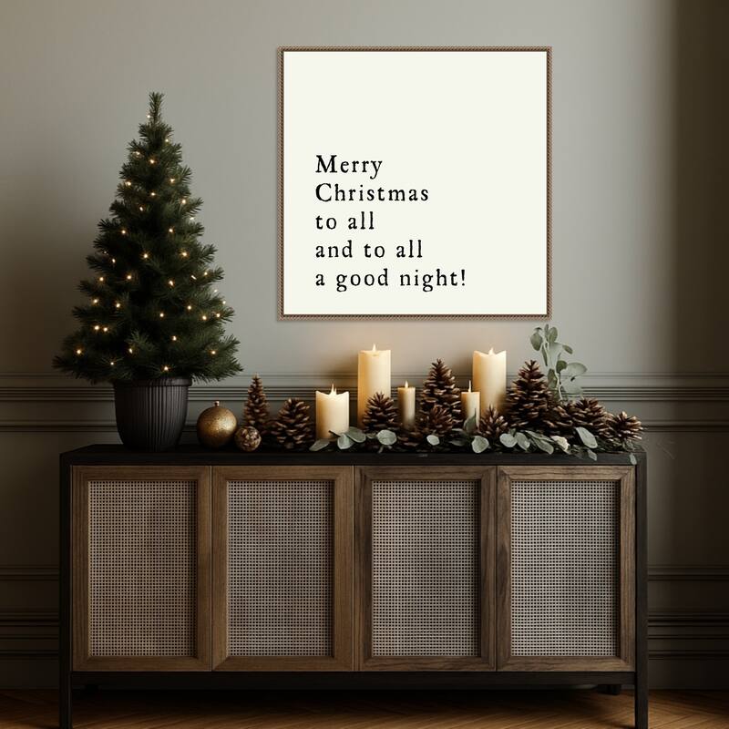 Merry Christmas To All by Amanti Art Portfolio Framed Canvas Wall Art Print