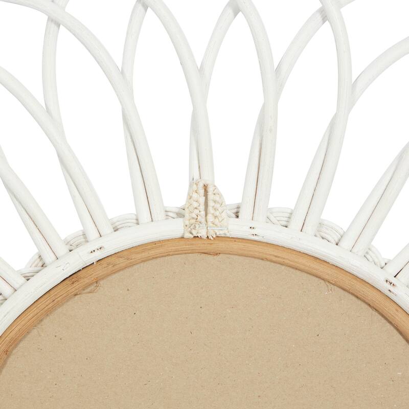 Wood Starburst Wall Mirror - Set of 3 White - Roche River Décor