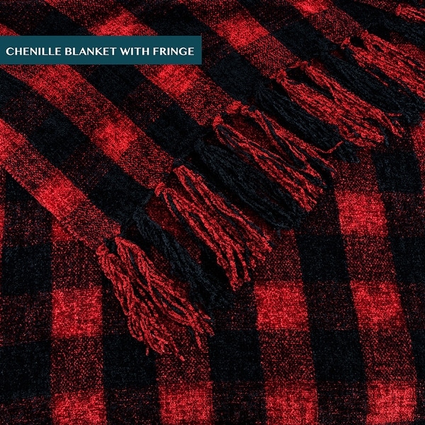 Black chenille blanket sales