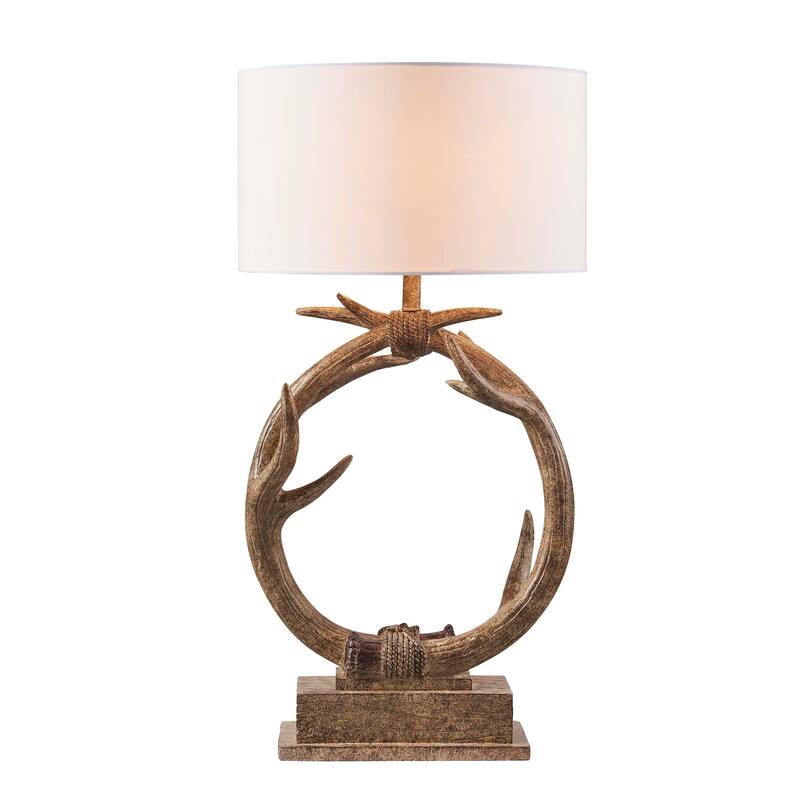 Antler 26.77" Brown Table Lamp - 13.78" W x 13.78" D x 26.77" H