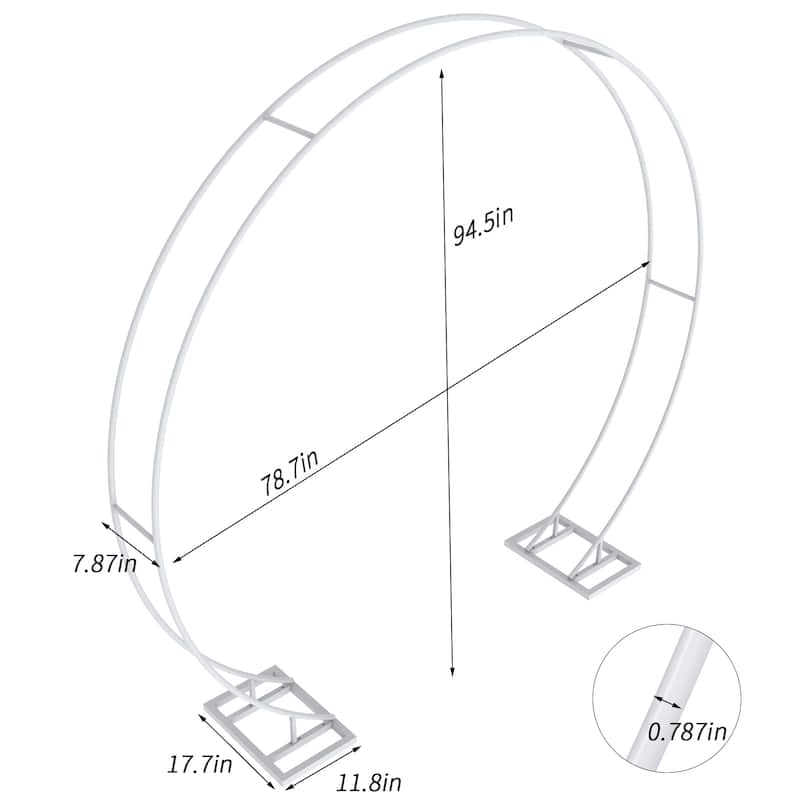 Heavy Duty Round Wedding Arch Metal Backdrop Stand - Large