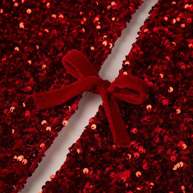 Glitzhome 48"D Sequin Christmas Tree Skirt