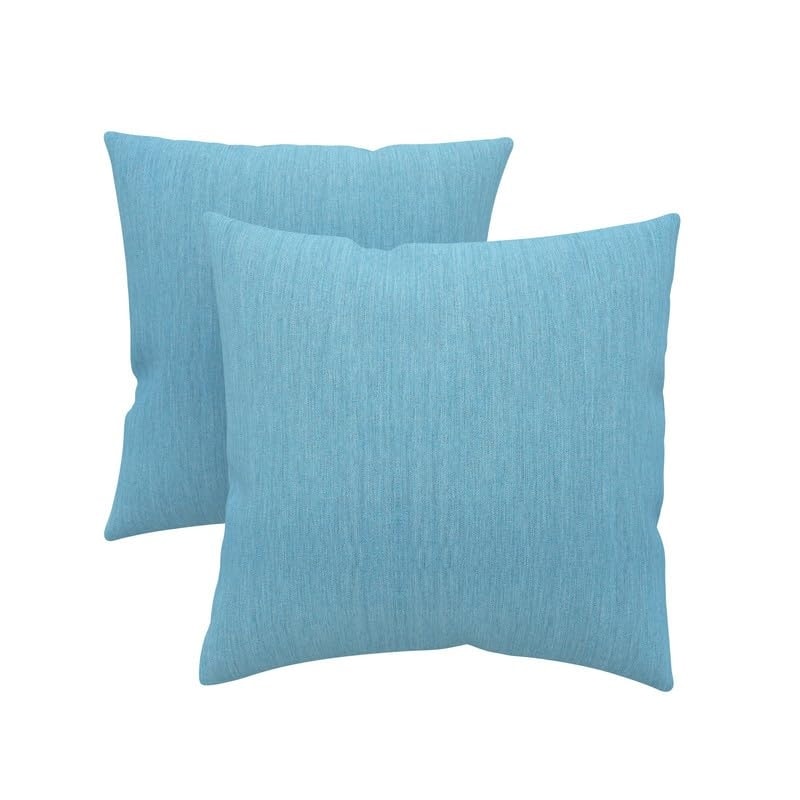 Covers & All Sunbrella Indoor/Outdoor Square Throw Pillows Inserts with Covers, Set of 2 (16x16)