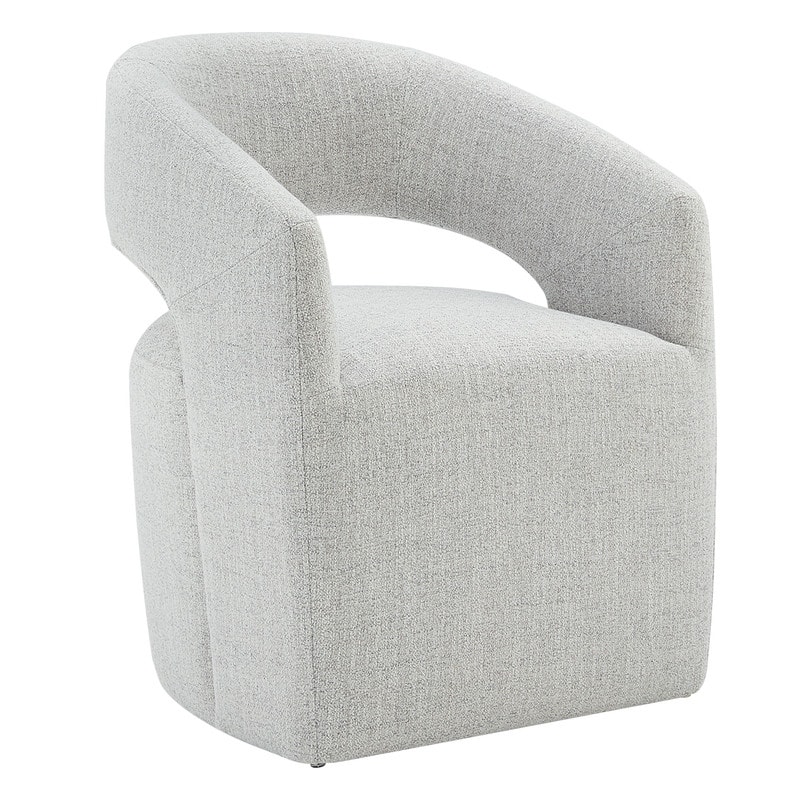 Spruce & Spring Joey Barrel Accent Chair with Casters for Living Room, Office, or Reading Nook