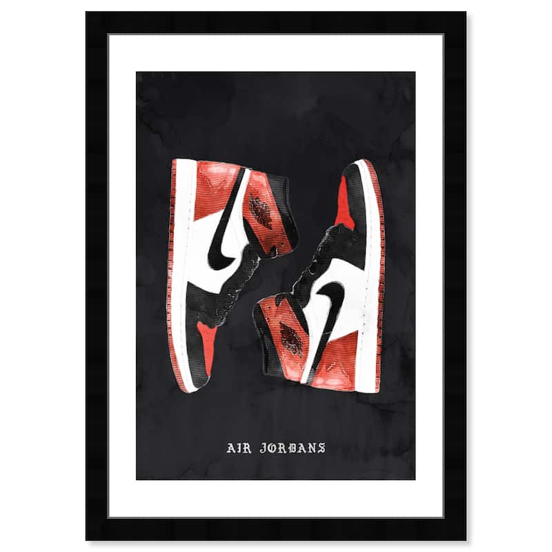 Wynwood Studio Prints Fashion and Glam Classic Sneakers V Black and Modern & Contemporary Wall Art Canvas Print