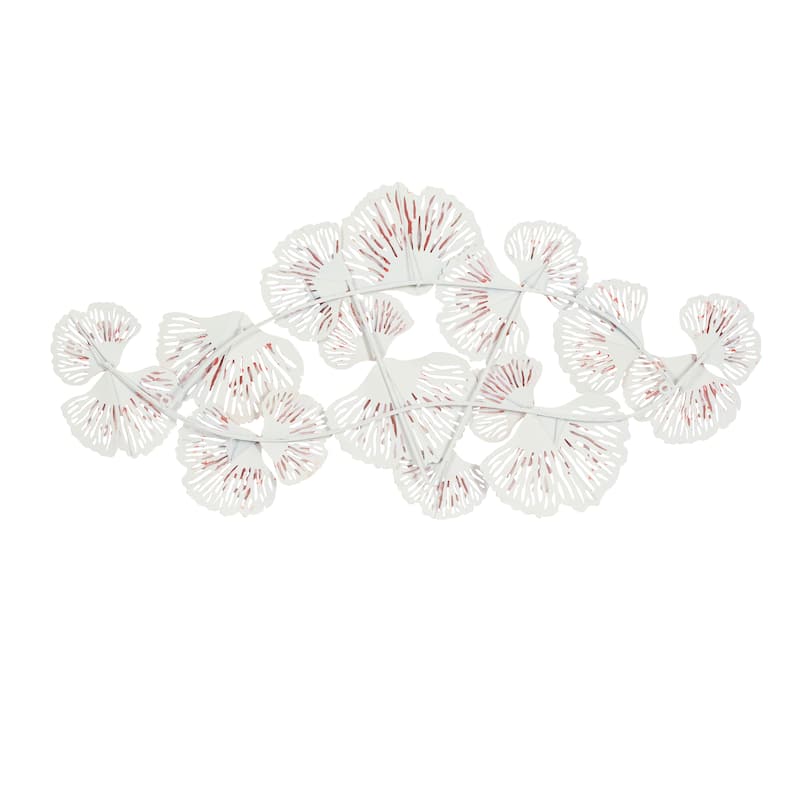 Orange Metal Floral Home Wall Decor