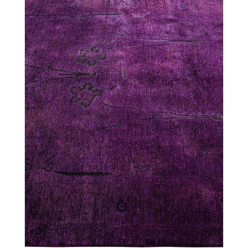 Vibrance, One-of-a-Kind Hand-Knotted Area Rug - Purple, 5' 10" x 8' 7" - 5' 10" x 8' 7"