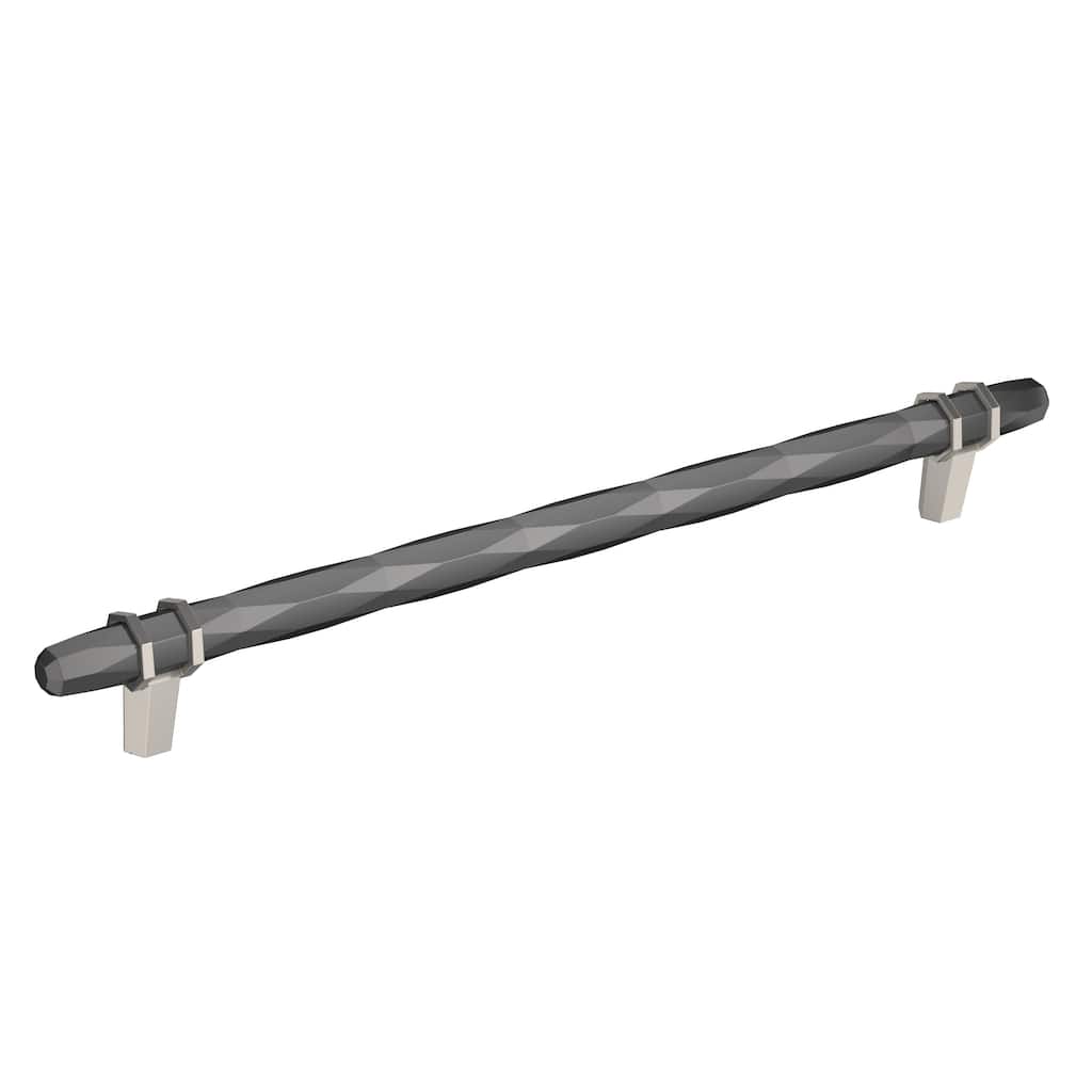 Amerock London 10-1/16 in (256 mm) Center-to-Center Black Chrome/Satin Nickel Cabinet Pull