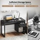 preview thumbnail 6 of 8, Costway Computer Desk with Storage Cabinet Pull-out Drawer Stable