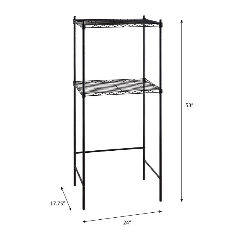 Organize It All Mini Fridge and Microwave Stand in Black - 24 x 17.75 x 53"