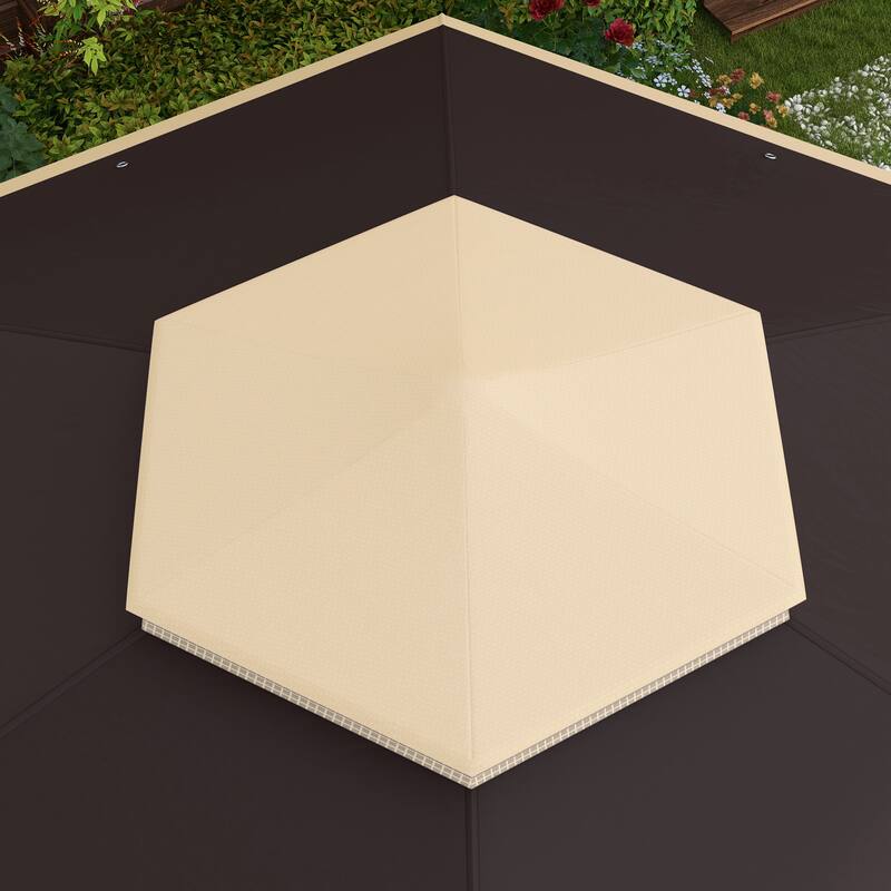 13' x 13' Pop Up Gazebo, Hexagonal Canopy Shelter