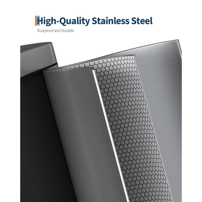 13.2 Gallon Step-on Metal Kitchen Trash Can, Slim Rustproof Garbage Can with Lid