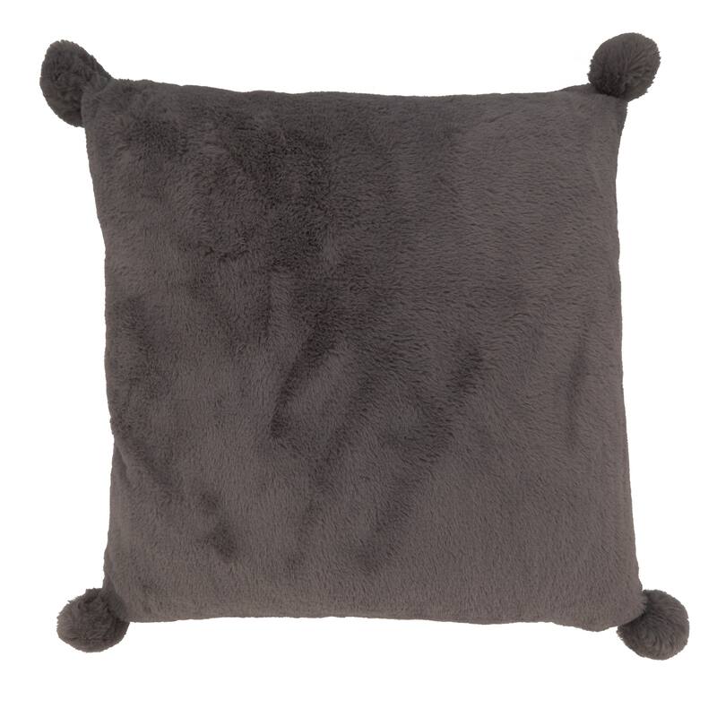 Throw Pillow With Faux Rabbit Fur Design