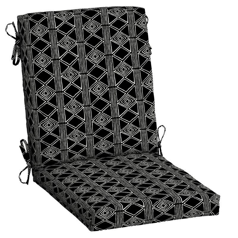 ARDEN 20 x 20 in Outdoor Dining Chair Cushion - 1 Count - Black Global Stripe