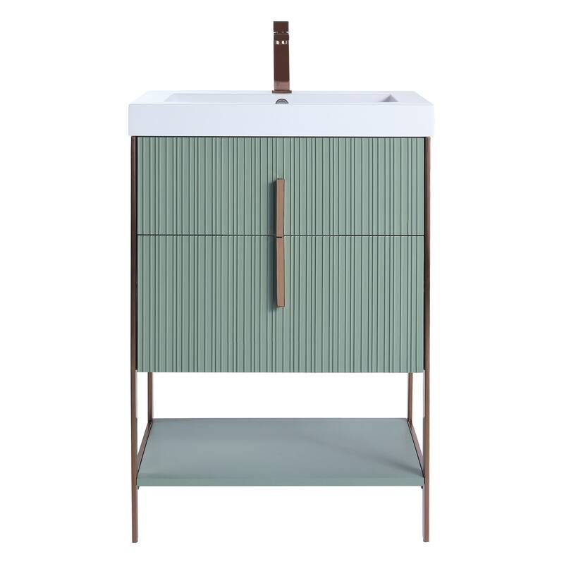 Fine Fixtures Serenity Modern Bathroom Vanity with White Gel Acrylic Top