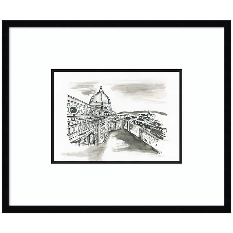 Kate and Laurel Postcard Florence by Teju Reval Framed Wall Art Print - 25x21