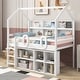preview thumbnail 3 of 14, Twin Size House Loft Bed with Multiple Storage Shelves