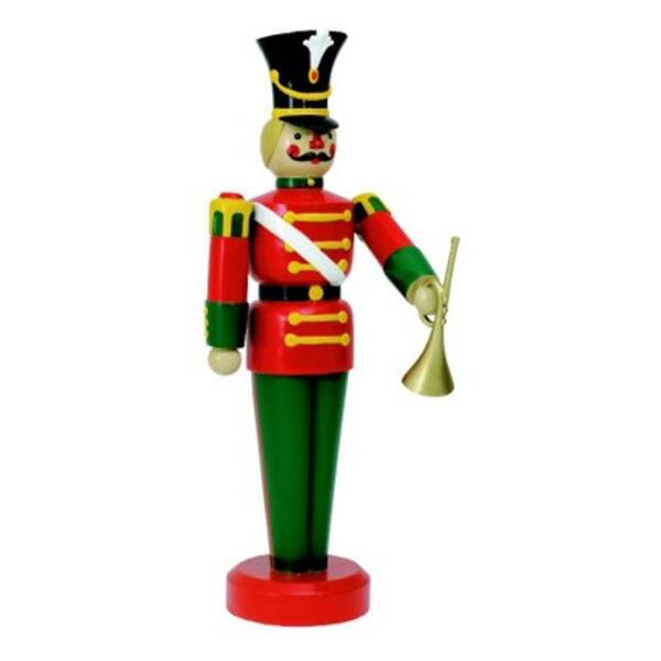 Life Size Toy Soldier Horn Commercial Christmas Decor 6.25' Red Green