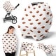 preview thumbnail 1 of 4, Sweet Jojo Designs Brown and White Football Boy 5 in 1 Baby Car Seat Nursing Cover for Sport Theme Watercolor Vintage Collection