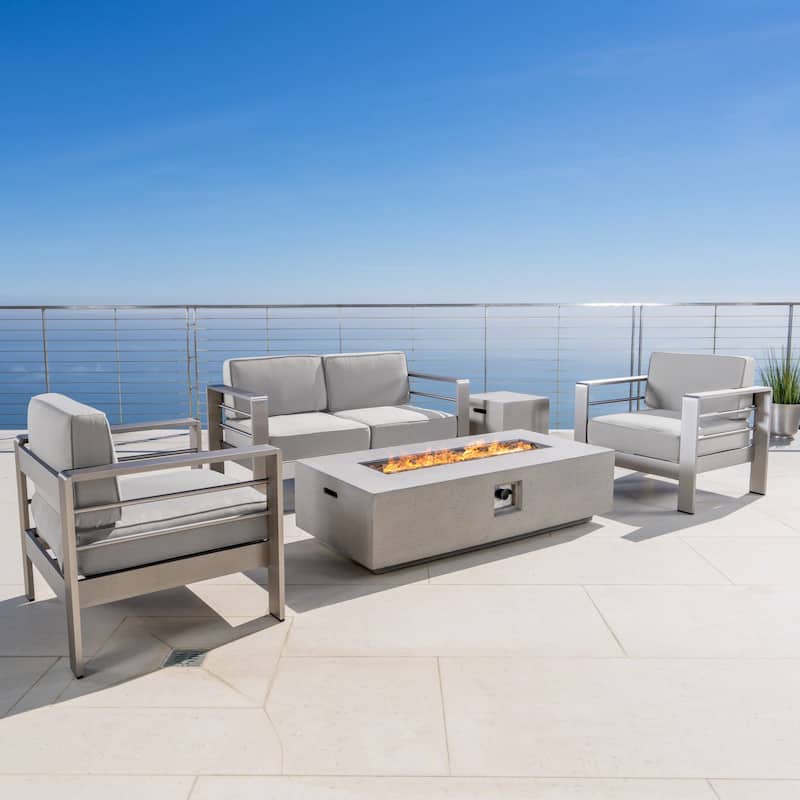 Cape Coral 5-piece Patio Fire Pit Chat Set by Christopher Knight Home