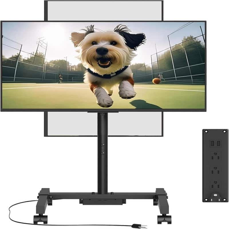 Mobile TV Stand with Power Outlet