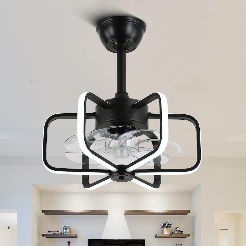 18" Bella Depot Modern Reversible Ceiling Fan with Dimmable Light , APP and Remote Control - 17.7 Inches