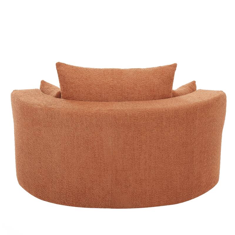 360° Swivel Chair Accent Barrel Chair Swivel Round Sofa Chair with 3 Removable Pillows for Living Room, Bedroom
