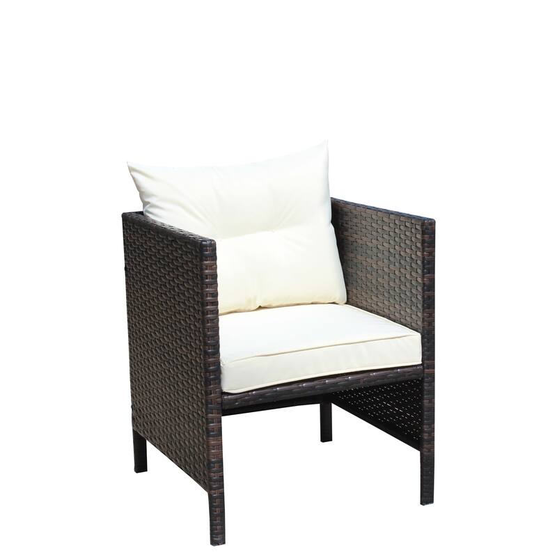 Patio Wicker Chairs with Cushions,Metal Frame and Legs