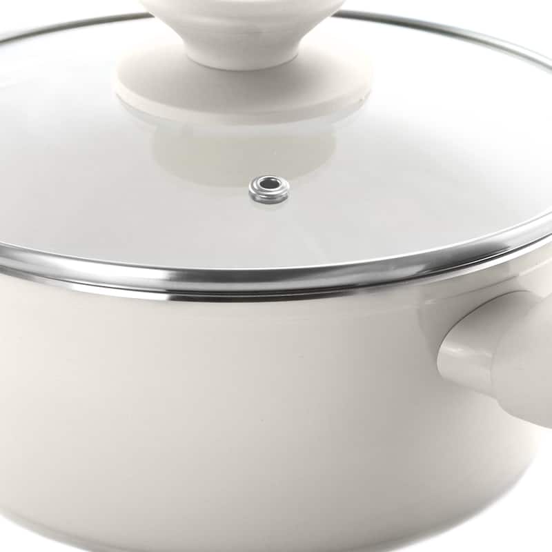 7 Piece Forged Aluminum Cookware Set in Linen