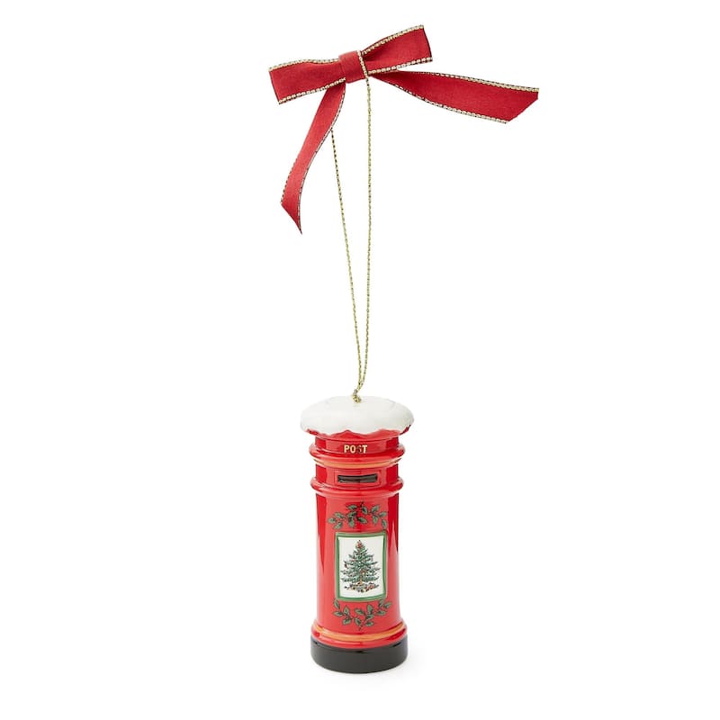 Spode Tree Brit Post Box Ornament - Red