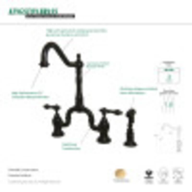 English Country Kitchen Bridge Faucet with Brass Sprayer