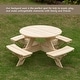 preview thumbnail 7 of 6, Wooden Kids Round Picnic Table Bench, Outdoor Children's Backyard Table, Crafting, Dining, and Playtime Patio Table
