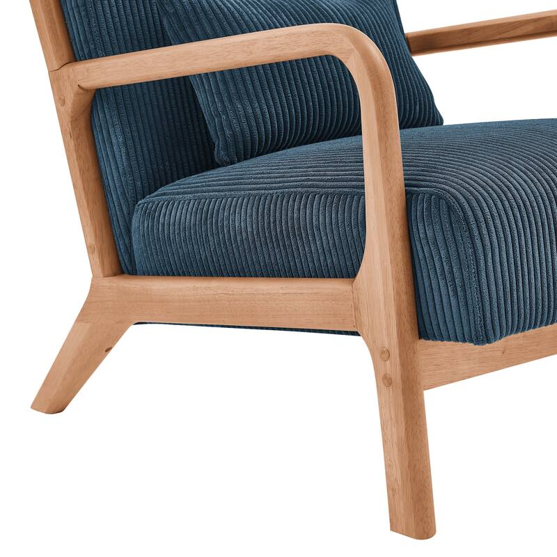 Lounge Chair with Wooden Frame - 32.25" D x 26" W x 30.5" H