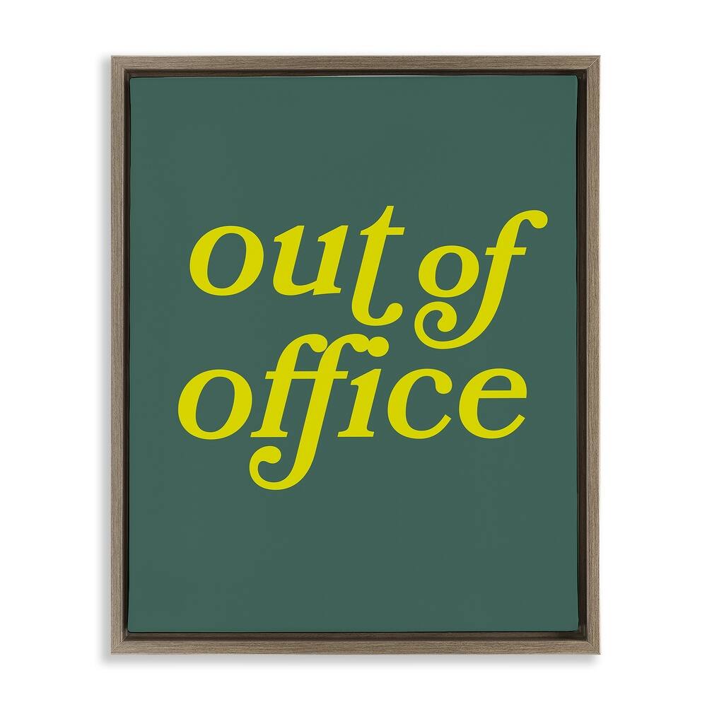 Stupell Minimal Out Of Office Framed Floater Canvas Wall Art Design By Victoria Barnes