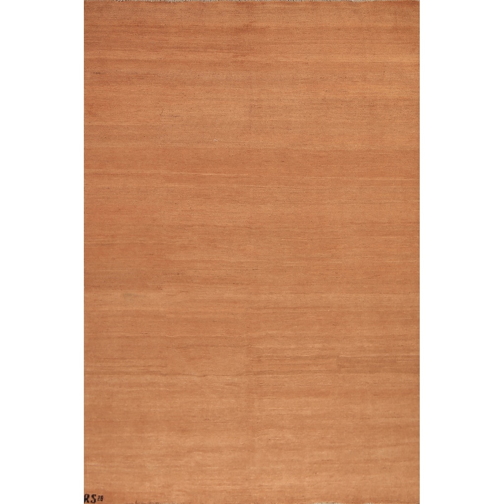 Modern Gabbeh Area Rug Hand-Knotted Contemporary Wool Carpet - 6'6" x 9'7"