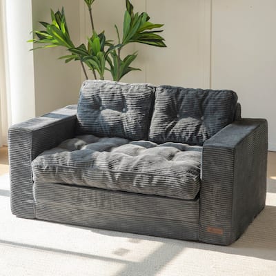 55.5''Corduroy Armrest Couch Sofa Bed,Loveseat Sleeper Sofa
