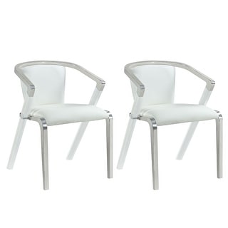Somette Modern Arm Chair with Steel & Solid Acrylic Frame, Set of 2