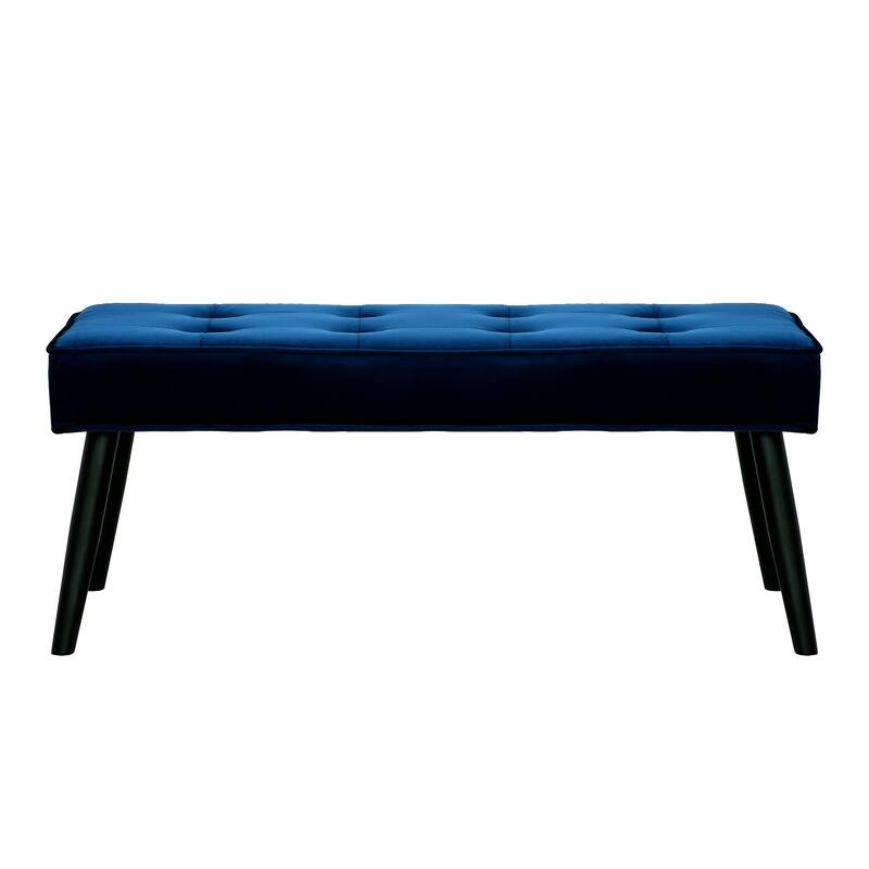 Kipp Velvet Upholstered Button Tufted Bench Ottoman