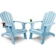 preview thumbnail 49 of 49, WINSOON HIPS Oversized Adirondack Chair with Cup-Holder Bluex2
