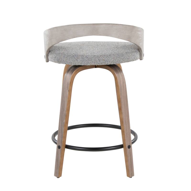 Carson Carrington Stavanger 24" Fixed-Height Counter Stool with Bent Wood Legs & Round Footrest (Set of 2)