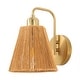 preview thumbnail 10 of 14, Hand-Woven Brass Brown Paper Rope 1-Light Wall Sconce